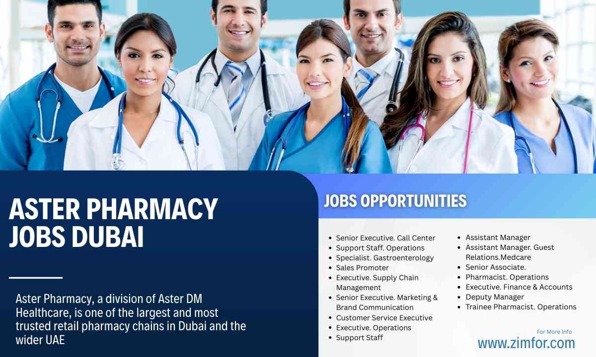 Aster Pharmacy Jobs Dubai