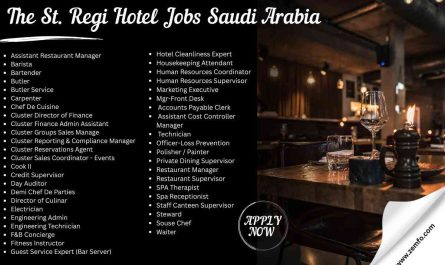 The St. Regi Hotel Jobs Saudi Arabia