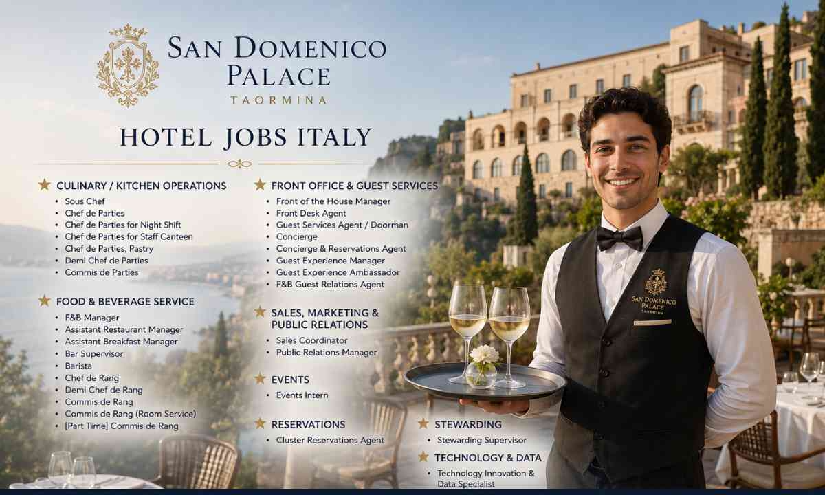 San Domenico Palace, Taormina Hotel Jobs Italy