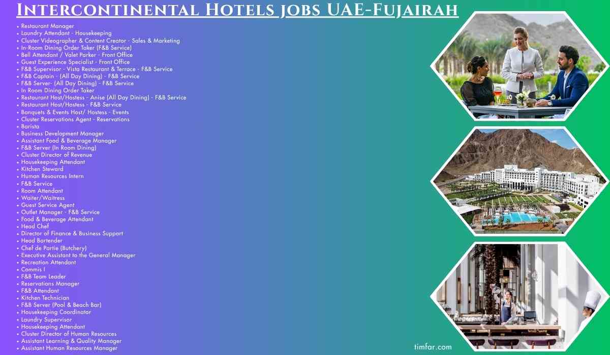 Intercontinental Hotels jobs UAE-Fujairah