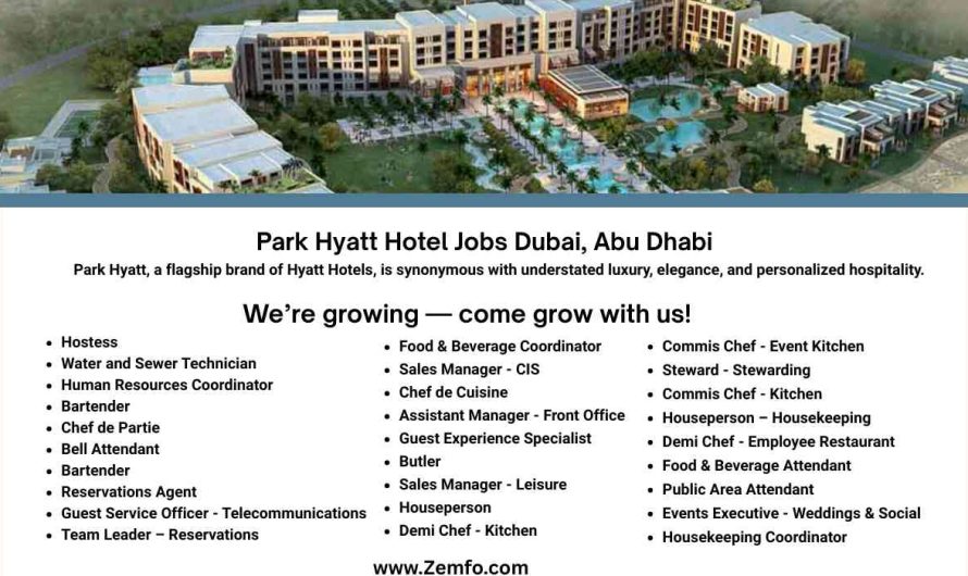 Park Hyatt Hotel Jobs Abu Dhabi & Australia