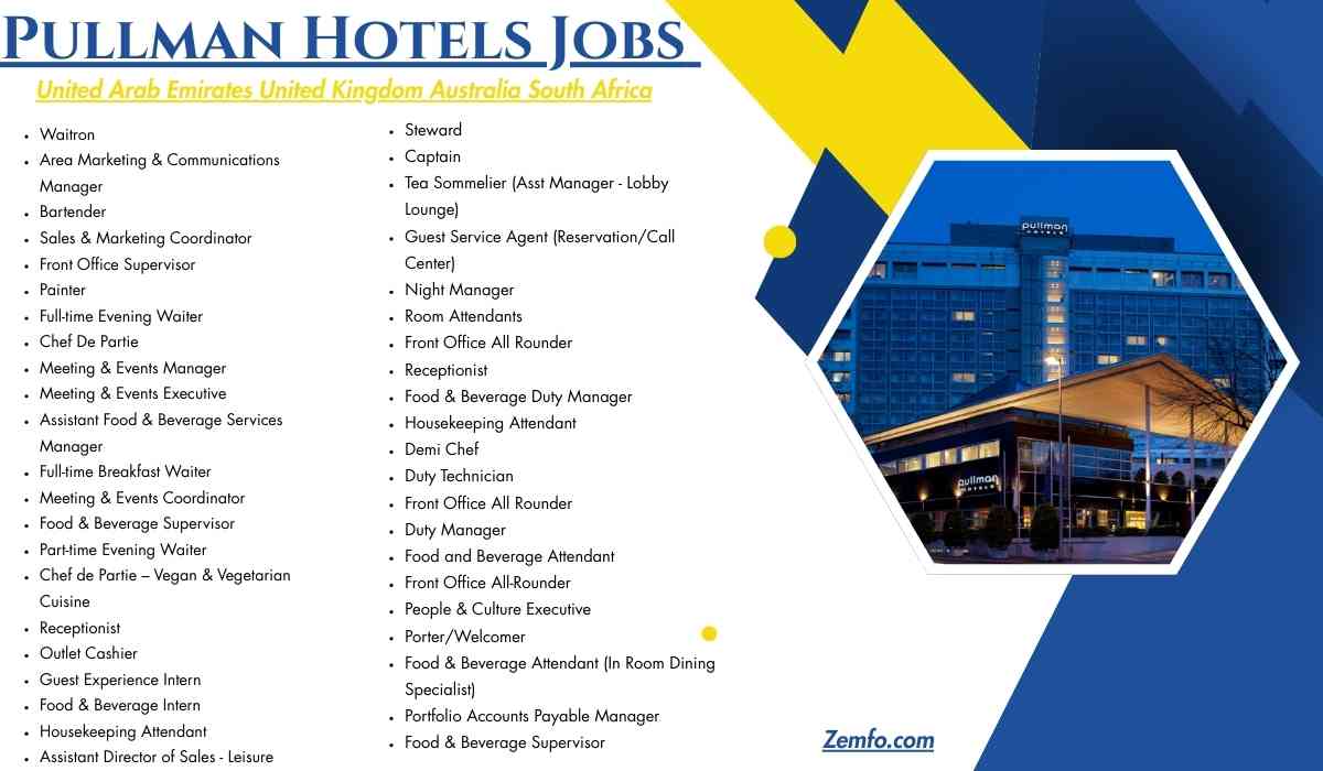 Pullman Hotels Jobs United Arab Emirates United Kingdom Australia South Africa