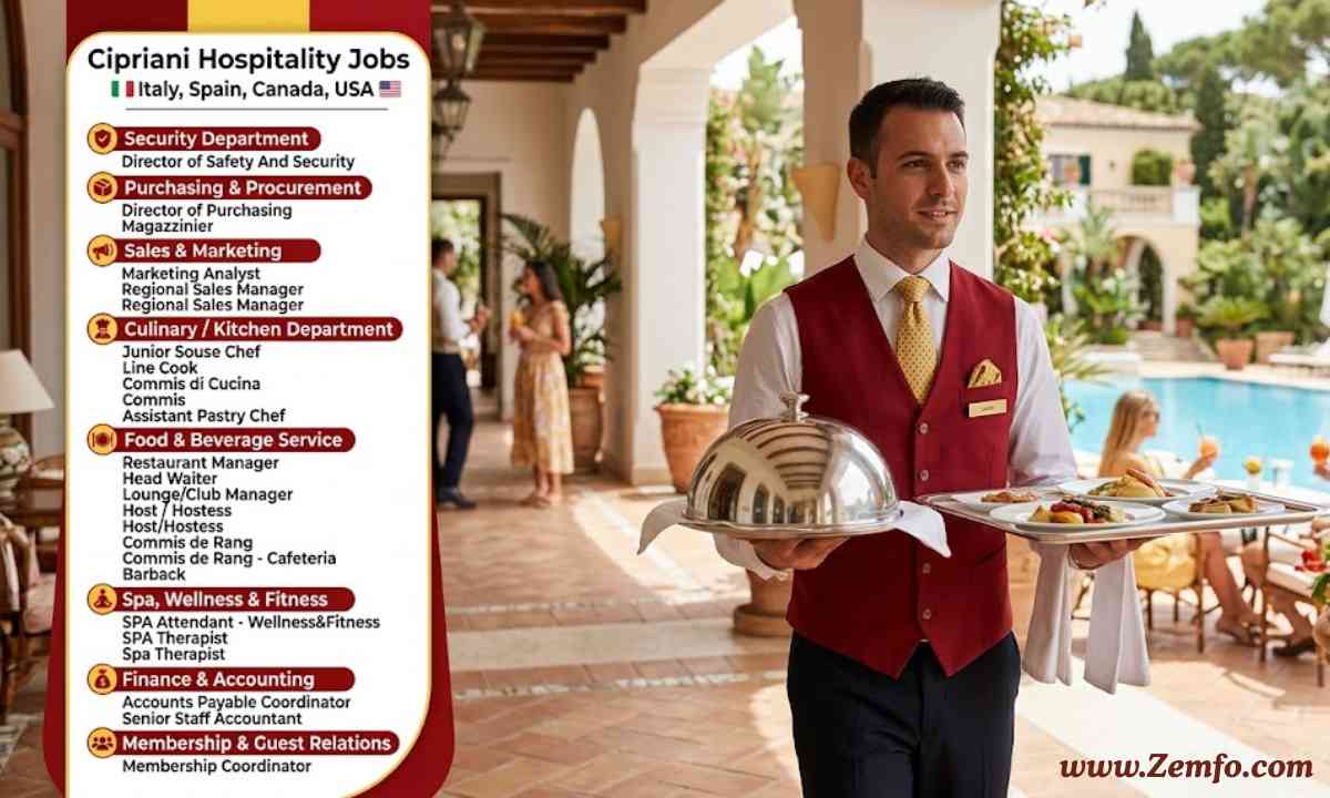 Cipriani Hospitality Jobs Italy, Spain, Canada, USA