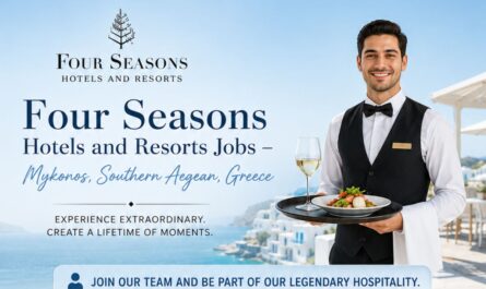 Four Seasons Mykonos Jobs – Explore Exciting Career Opportunities in Greece Four Seasons Hotels and Resorts is a globally recognized luxury hospitality company known for exceptional service, elegant accommodations, and personalized guest experiences. Its Mykonos property offers career opportunities across hospitality, guest services, food & beverage, culinary, housekeeping, engineering, spa, sales, and hotel operations, with a strong focus on service excellence and employee development. 🍽️ Food & Beverage – Service • Waiter / Waitress • IRD (In-Room Dining) Assistant Manager • IRD Supervisor • IRD Coordinator • Sommelier 👨🍳 Culinary / Kitchen – Pastry • Pastry Sous Chef • Pastry Demi Chef de Parties 🛎️ Front Office / Guest Services • Bell Captain 🧖 Spa & Wellness • Assistant Spa Manager • Spa Supervisor • Spa Therapist • Spa Attendant 🧹 Housekeeping / Laundry • Laundry Attendant 🏗️ Engineering / Maintenance • Engineering Manager • Senior Shift Engineer • Shift Engineer 💻 IT (Information Technology) • IT Supervisor 📦 Store / Receiving / Logistics • Storeroom Clerk • Receiving Clerk Four Seasons Mykonos Jobs – Explore Exciting Career Opportunities in Greece