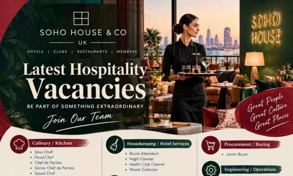 Soho House & Co UK – Latest Hotel & Hospitality Vacancies